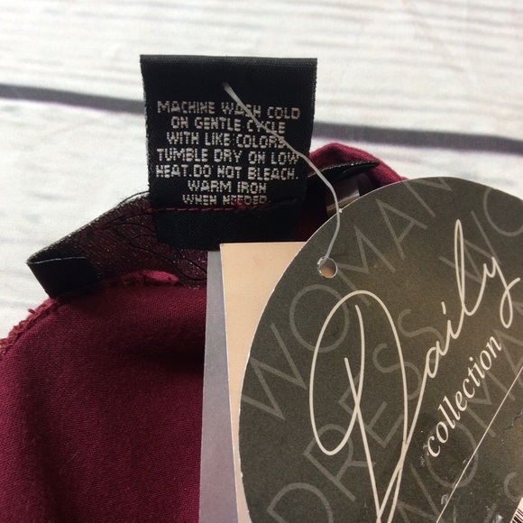 Daily Collection Long Cross Back Soft Stretchy Dress L Wine Color NWT - Picture 8 of 10